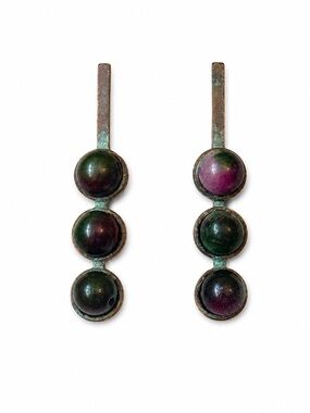 Lucky You Multicolor Stone Drop Earrings Rustic Boho Patina Earrings NWT